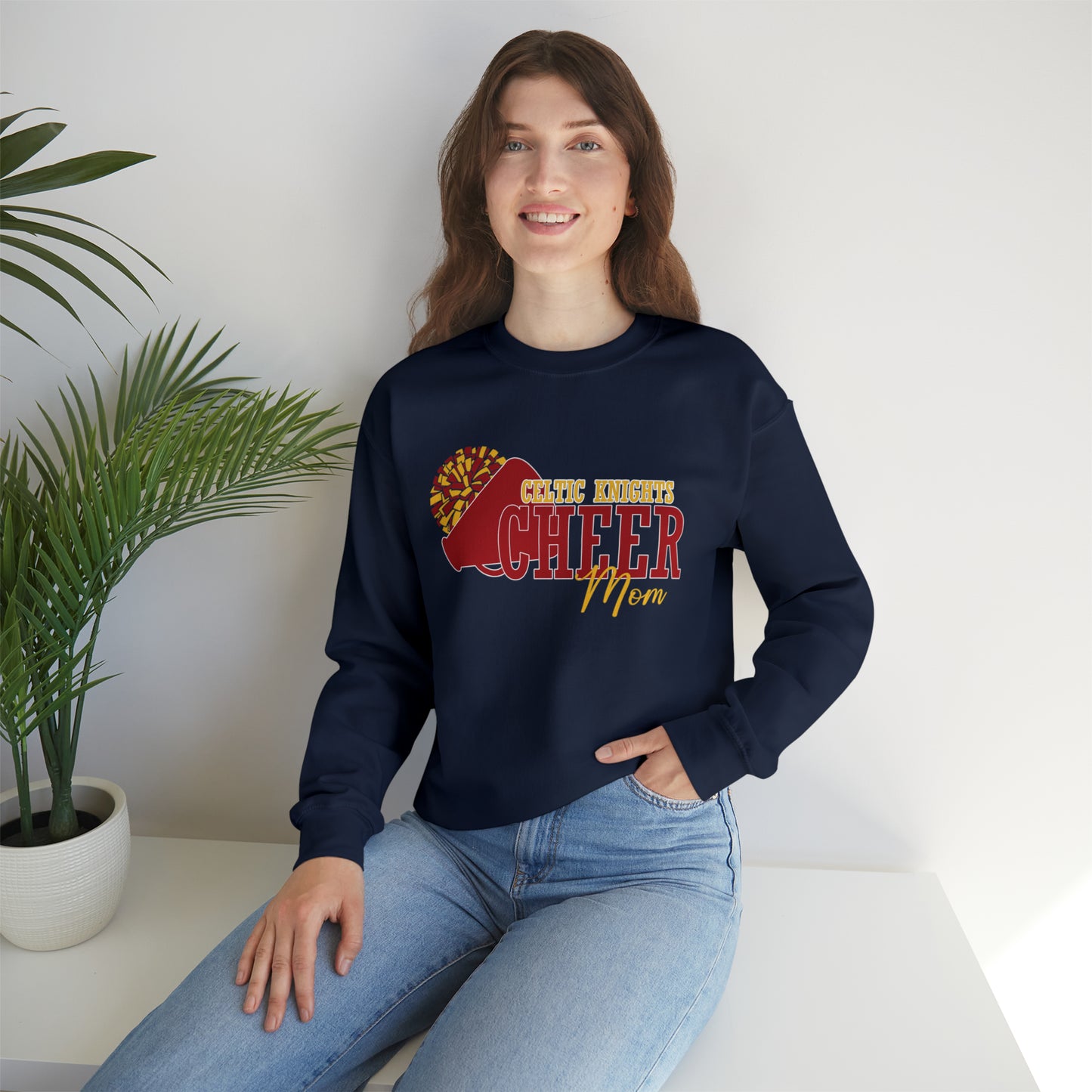 Celtic Knights Cheer Mom Crewneck Sweatshirt