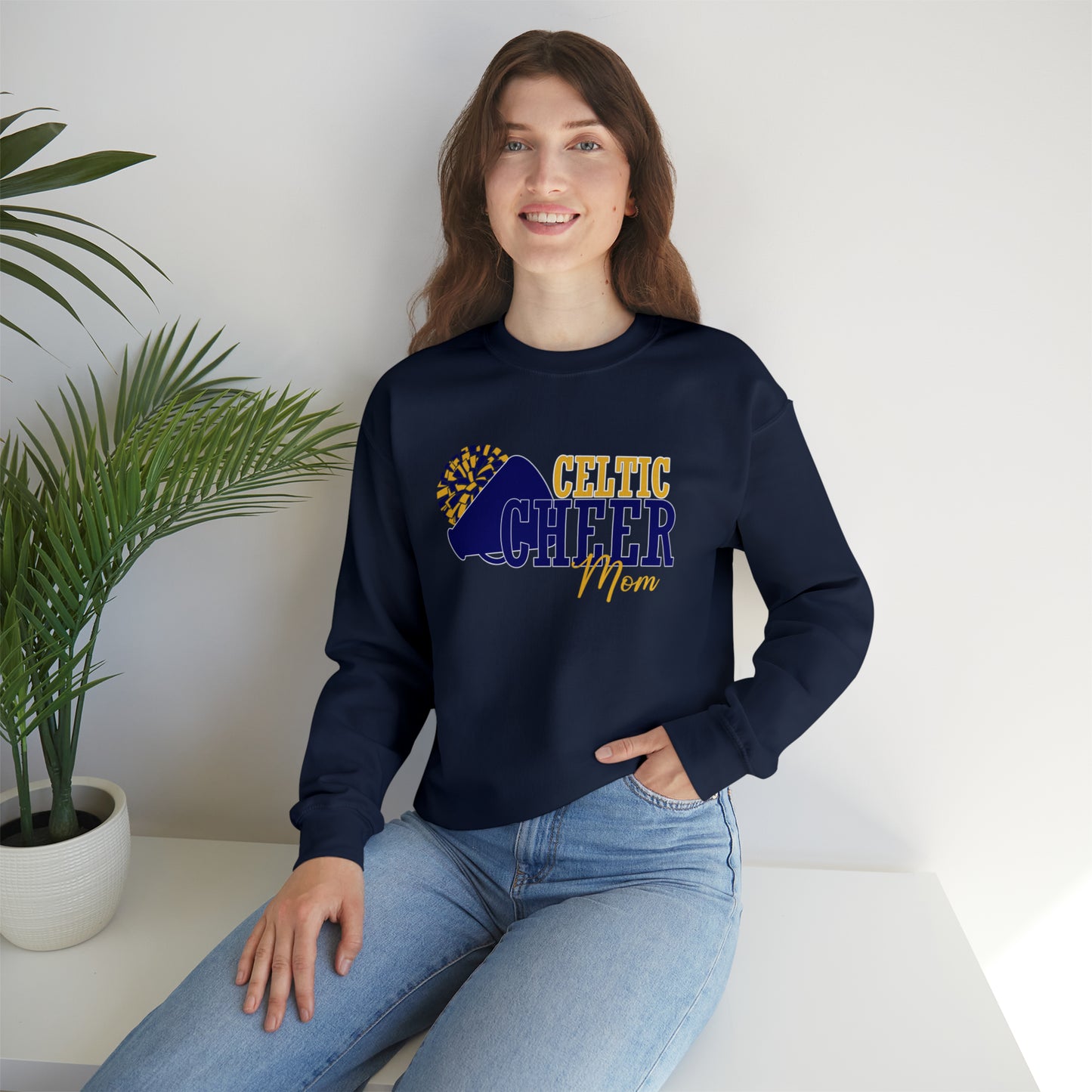 Celtic Cheer Mom Crewneck Sweatshirt