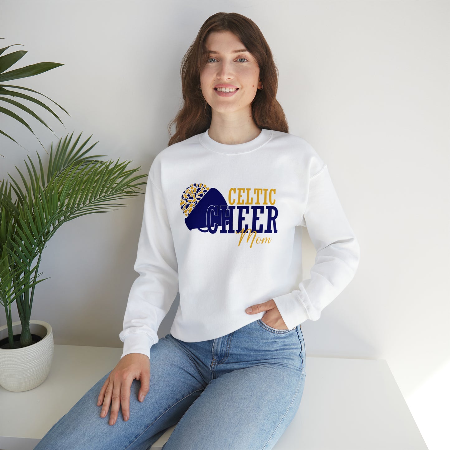 Celtic Cheer Mom Crewneck Sweatshirt