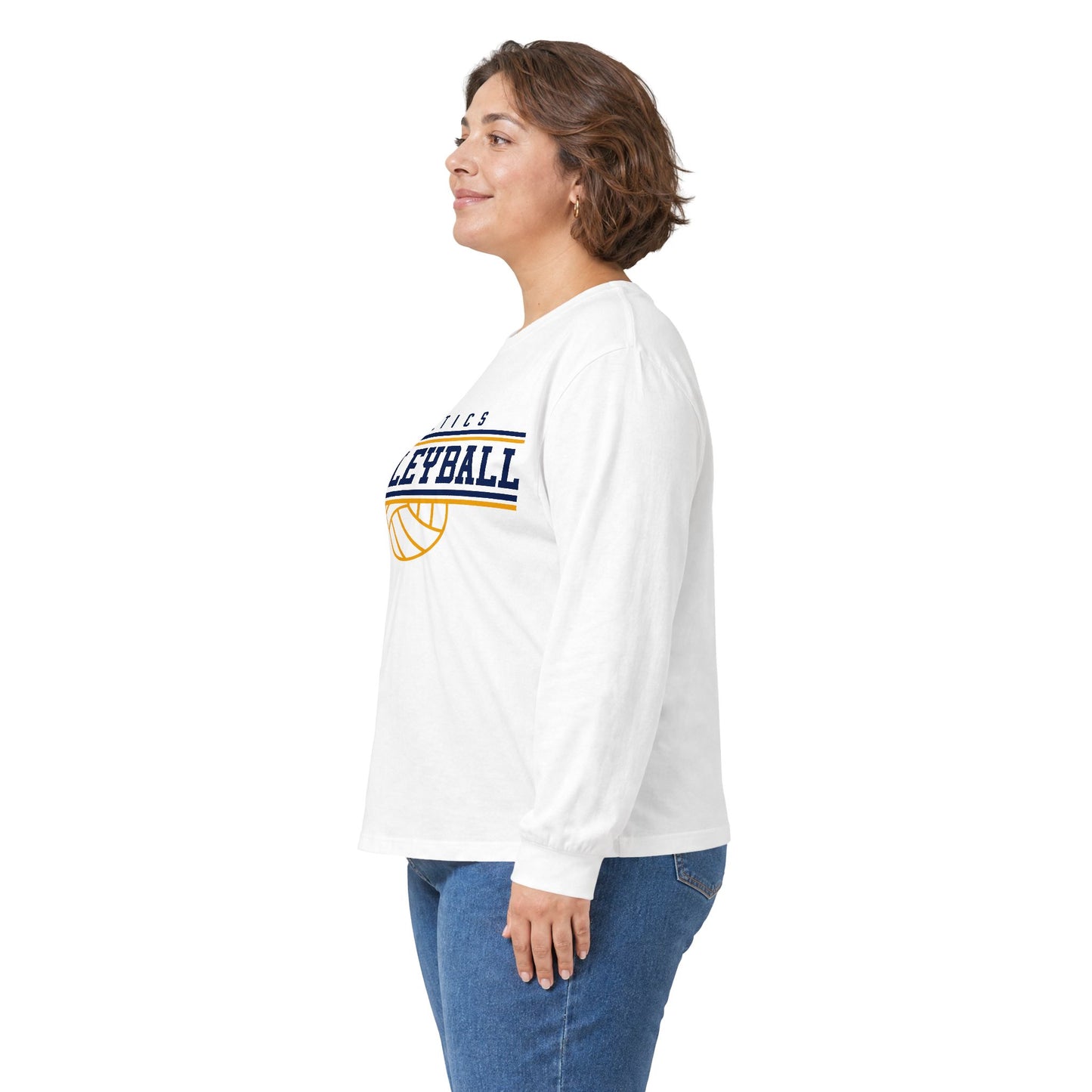 Adult Long Sleeve Tee — 'Celtics' Volleyball Retro Script Logo