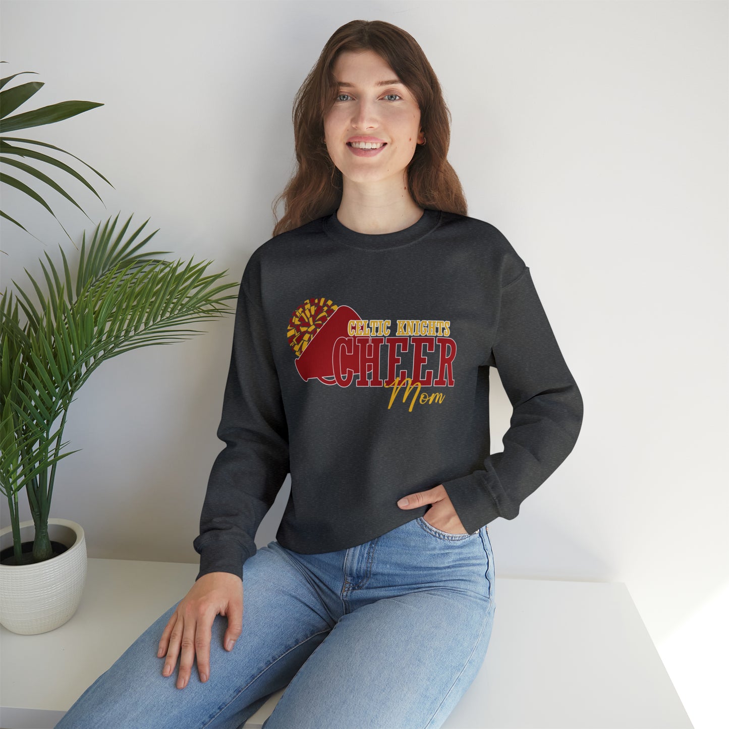 Celtic Knights Cheer Mom Crewneck Sweatshirt